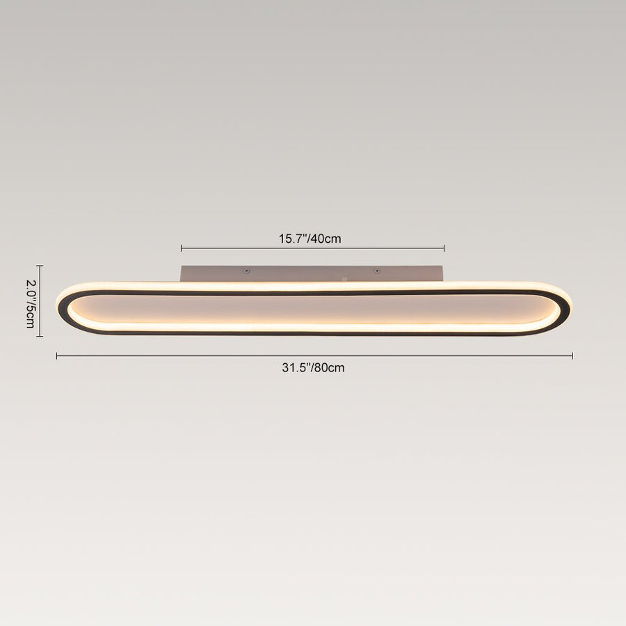 LightFixturesUSA - Minimalist Streamlined Oval Warm LED Ceiling Light - Ceiling Light - 39in - 