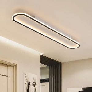 LightFixturesUSA-Minimalist Streamlined Oval Warm LED Ceiling Light-Ceiling Light-39in-