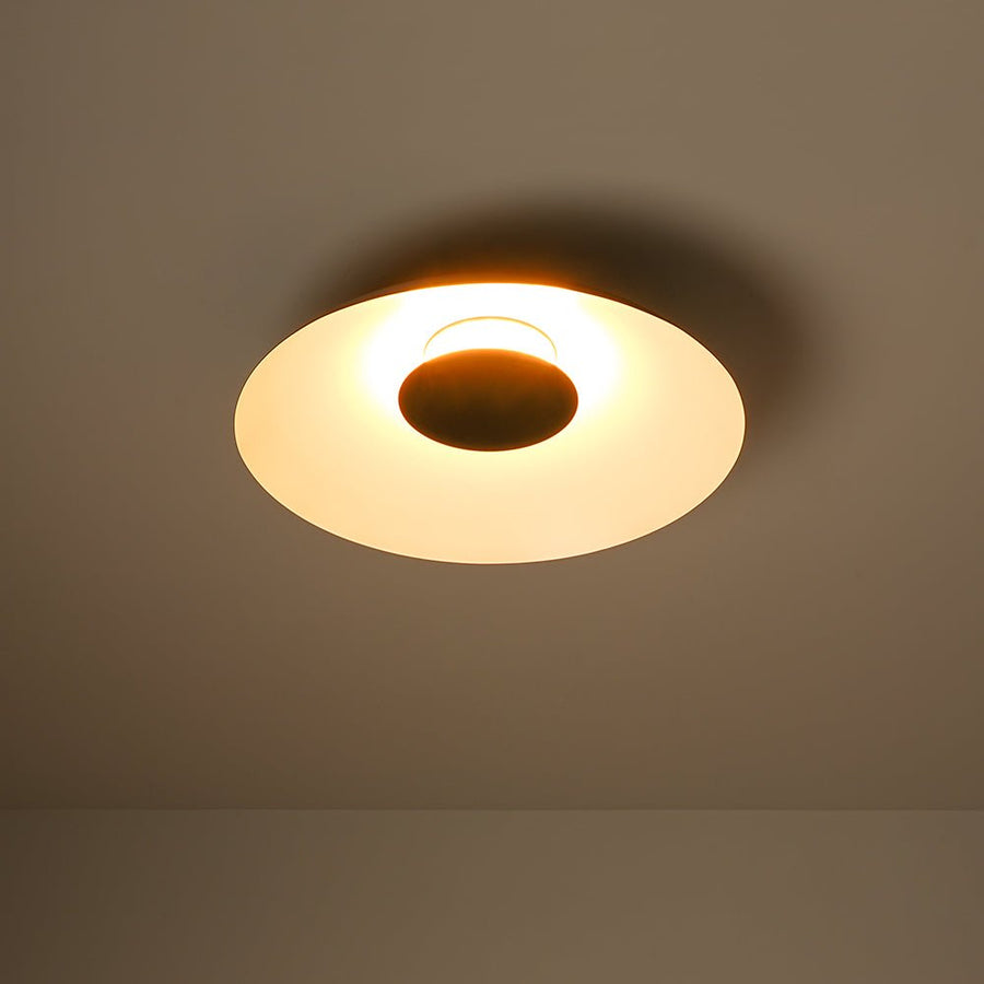 LightFixturesUSA - Minimalist Wide Flat Dome Dimmable LED Ceiling Light - Ceiling Light - Black - 