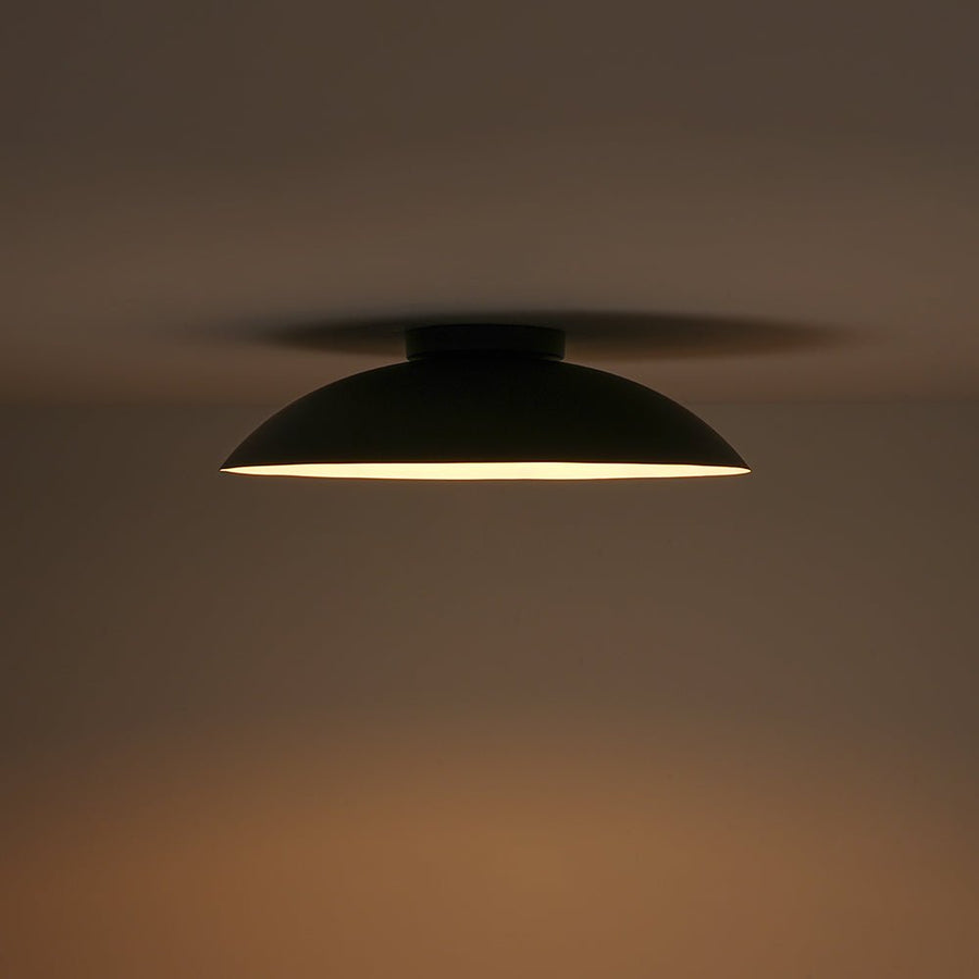 LightFixturesUSA - Minimalist Wide Flat Dome Dimmable LED Ceiling Light - Ceiling Light - Black - 