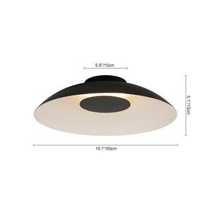 LightFixturesUSA - Minimalist Wide Flat Dome Dimmable LED Ceiling Light - Ceiling Light - Black - 