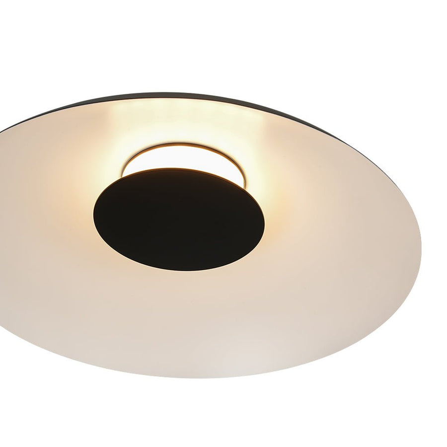 LightFixturesUSA - Minimalist Wide Flat Dome Dimmable LED Ceiling Light - Ceiling Light - Black - 