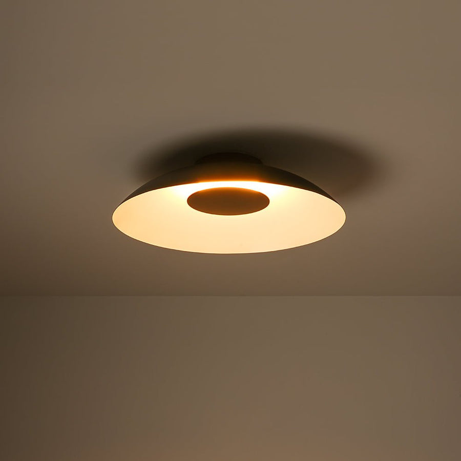 LightFixturesUSA - Minimalist Wide Flat Dome Dimmable LED Ceiling Light - Ceiling Light - Black - 