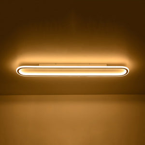 LightFixturesUSA - Minimalist Wood Grain Dimmable LED Oval Ring Ceiling Light - Ceiling Light - Oak - 