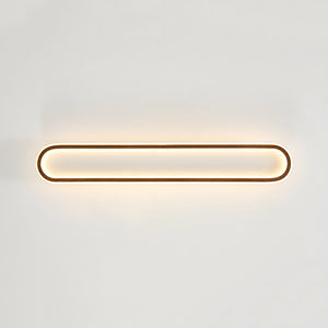 LightFixturesUSA - Minimalist Wood Grain Dimmable LED Oval Ring Ceiling Light - Ceiling Light - Oak - 