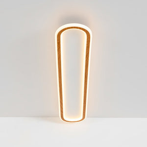 LightFixturesUSA - Minimalist Wood Grain Dimmable LED Oval Ring Ceiling Light - Ceiling Light - Oak - 