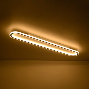 LightFixturesUSA - Minimalist Wood Grain Dimmable LED Oval Ring Ceiling Light - Ceiling Light - Oak - 