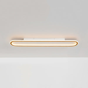 LightFixturesUSA - Minimalist Wood Grain Dimmable LED Oval Ring Ceiling Light - Ceiling Light - Oak - 