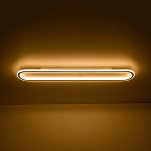 LightFixturesUSA - Minimalist Wood Grain Dimmable LED Oval Ring Ceiling Light - Ceiling Light - Oak - 