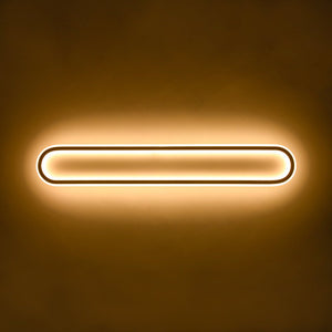 LightFixturesUSA - Minimalist Wood Grain Dimmable LED Oval Ring Ceiling Light - Ceiling Light - Oak - 