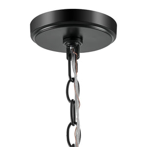 LightFixturesUSA - Modern 1 - light Clear Ribbed Glass Globe Pendant - Pendant Light - Black - 