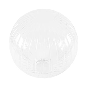 LightFixturesUSA - Modern 1 - Light Clear Ribbed Glass Globe Semi Flush Mount - Ceiling Light - Brass - 