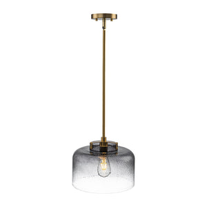 LightFixturesUSA-Modern 1-Light Gradient Grey Hammered Glass Round Drum Pendant-Pendant Light-11.8 in-