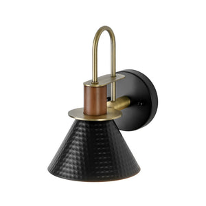 LightFixturesUSA - Modern 1 - Light Hammered Iron Conical Wall Sconce - Wall Sconce - Black - 