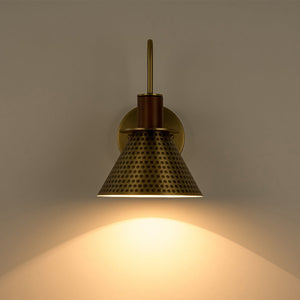 LightFixturesUSA - Modern 1 - Light Hammered Iron Conical Wall Sconce - Wall Sconce - Black - 