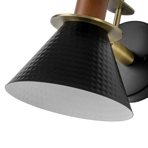 LightFixturesUSA - Modern 1 - Light Hammered Iron Conical Wall Sconce - Wall Sconce - Black - 