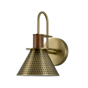 LightFixturesUSA - Modern 1 - Light Hammered Iron Conical Wall Sconce - Wall Sconce - Black - 