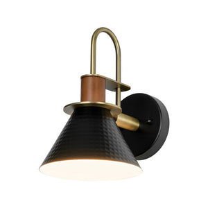 LightFixturesUSA - Modern 1 - Light Hammered Iron Conical Wall Sconce - Wall Sconce - Black - 