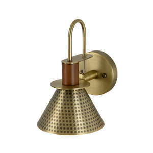 LightFixturesUSA - Modern 1 - Light Hammered Iron Conical Wall Sconce - Wall Sconce - Black - 