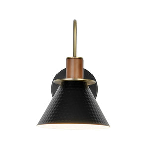LightFixturesUSA - Modern 1 - Light Hammered Iron Conical Wall Sconce - Wall Sconce - Black - 