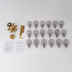 LightFixturesUSA - Modern 18 - Light Cluster Gray Glass Bubble Chandelier - Chandelier - Gray - 