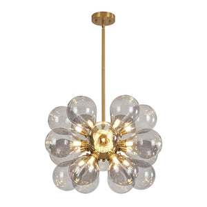 LightFixturesUSA - Modern 18 - Light Cluster Gray Glass Bubble Chandelier - Chandelier - Gray - 