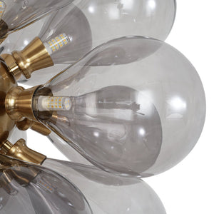 LightFixturesUSA - Modern 18 - Light Cluster Gray Glass Bubble Chandelier - Chandelier - Gray - 
