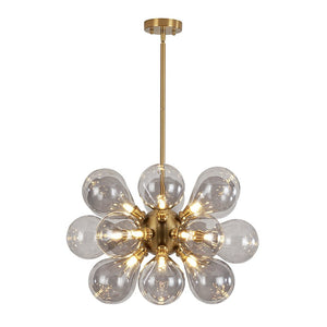 LightFixturesUSA - Modern 18 - Light Cluster Gray Glass Bubble Chandelier - Chandelier - Gray - 