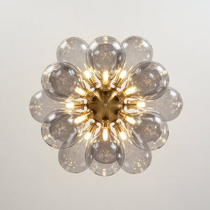 LightFixturesUSA - Modern 18 - Light Cluster Gray Glass Bubble Chandelier - Chandelier - Gray - 