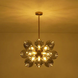 LightFixturesUSA - Modern 18 - Light Cluster Gray Glass Bubble Chandelier - Chandelier - Gray - 