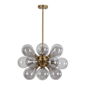 LightFixturesUSA - Modern 18 - Light Cluster Gray Glass Bubble Chandelier - Chandelier - Gray - 