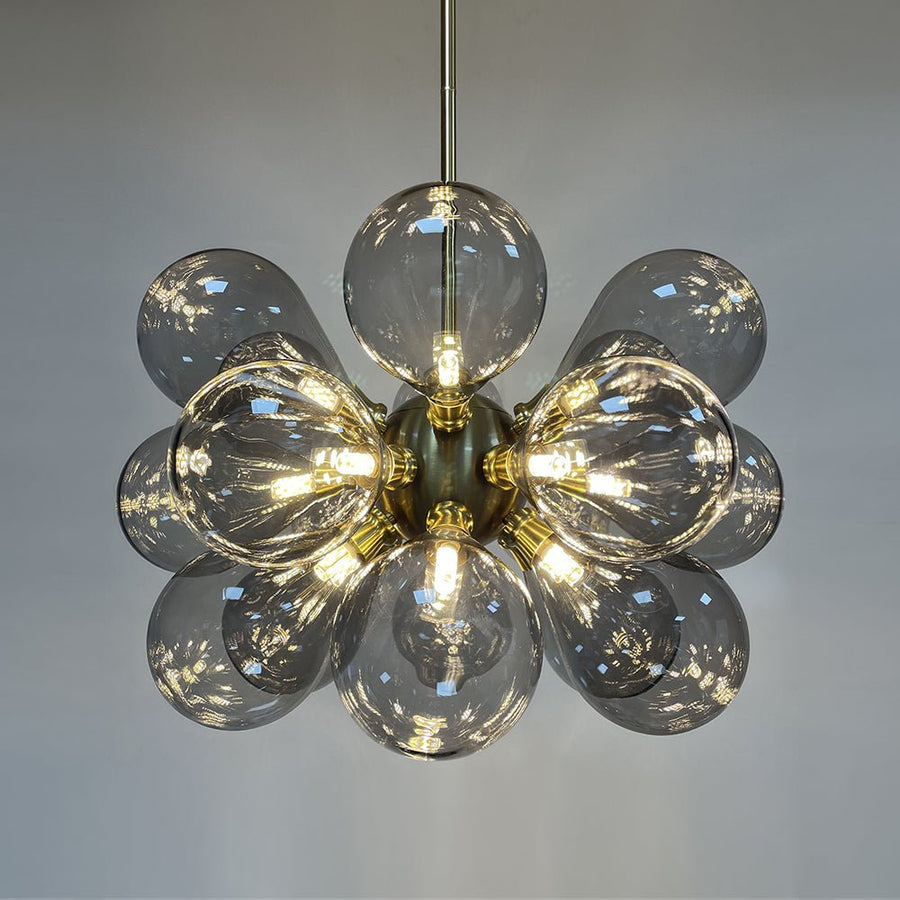 LightFixturesUSA - Modern 18 - Light Cluster Gray Glass Bubble Chandelier - Chandelier - Gray (Pre - Order) - 