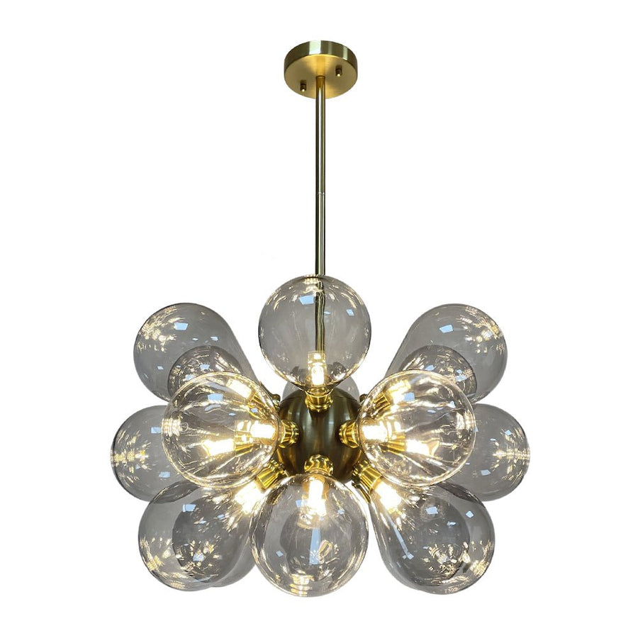 LightFixturesUSA - Modern 18 - Light Cluster Gray Glass Bubble Chandelier - Chandelier - Gray (Pre - Order) - 