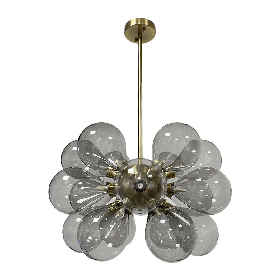 LightFixturesUSA - Modern 18 - Light Cluster Gray Glass Bubble Chandelier - Chandelier - Gray (Pre - Order) - 