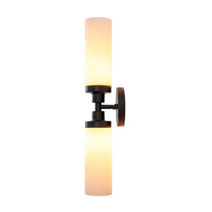 LightFixturesUSA - Modern 2 - Light Opal Glass Cylinder Vanity Wall Lamp - Wall Sconce - 2 Packs - 