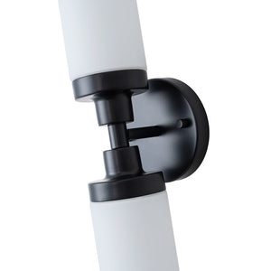 LightFixturesUSA - Modern 2 - Light Opal Glass Cylinder Vanity Wall Lamp - Wall Sconce - 2 Packs - 