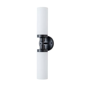LightFixturesUSA - Modern 2 - Light Opal Glass Cylinder Vanity Wall Lamp - Wall Sconce - 2 Packs - 