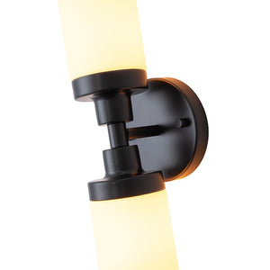 LightFixturesUSA - Modern 2 - Light Opal Glass Cylinder Vanity Wall Lamp - Wall Sconce - 2 Packs - 