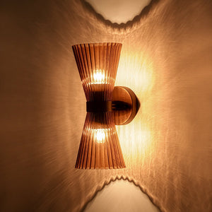 LightFixturesUSA - Modern 2 - Light Up Down Pleated Glass Cone Wall Sconce - Wall Sconce - White Glass - 