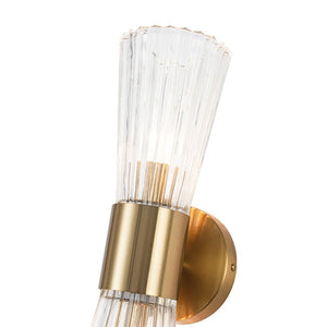 LightFixturesUSA - Modern 2 - Light Up Down Ribbed Glass Hourglass Wall Lamp - Wall Sconce - Ribbed Glass - 