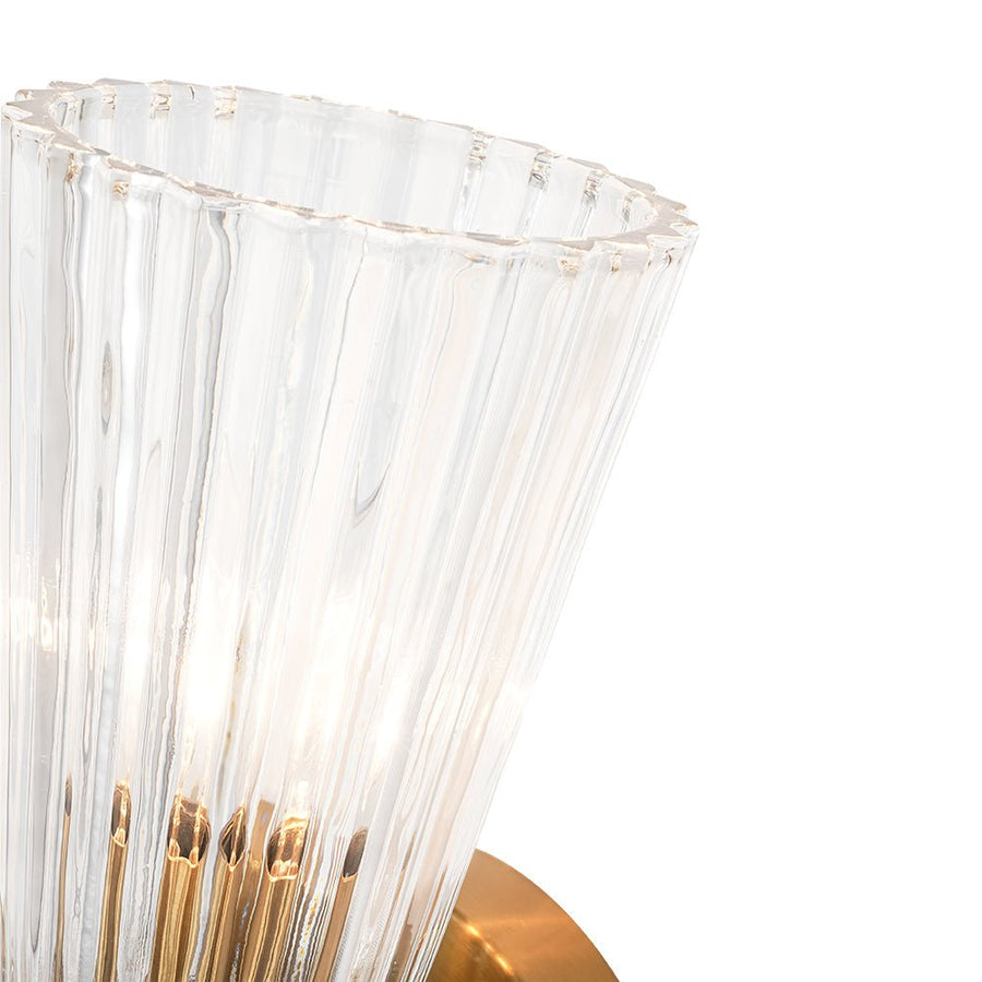 LightFixturesUSA - Modern 2 - Light Up Down Ribbed Glass Hourglass Wall Lamp - Wall Sconce - Ribbed Glass - 