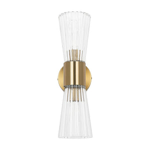 LightFixturesUSA - Modern 2 - Light Up Down Ribbed Glass Hourglass Wall Lamp - Wall Sconce - Ribbed Glass - 