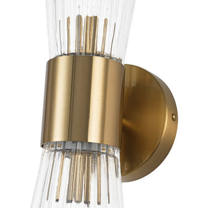 LightFixturesUSA - Modern 2 - Light Up Down Ribbed Glass Hourglass Wall Lamp - Wall Sconce - Ribbed Glass - 