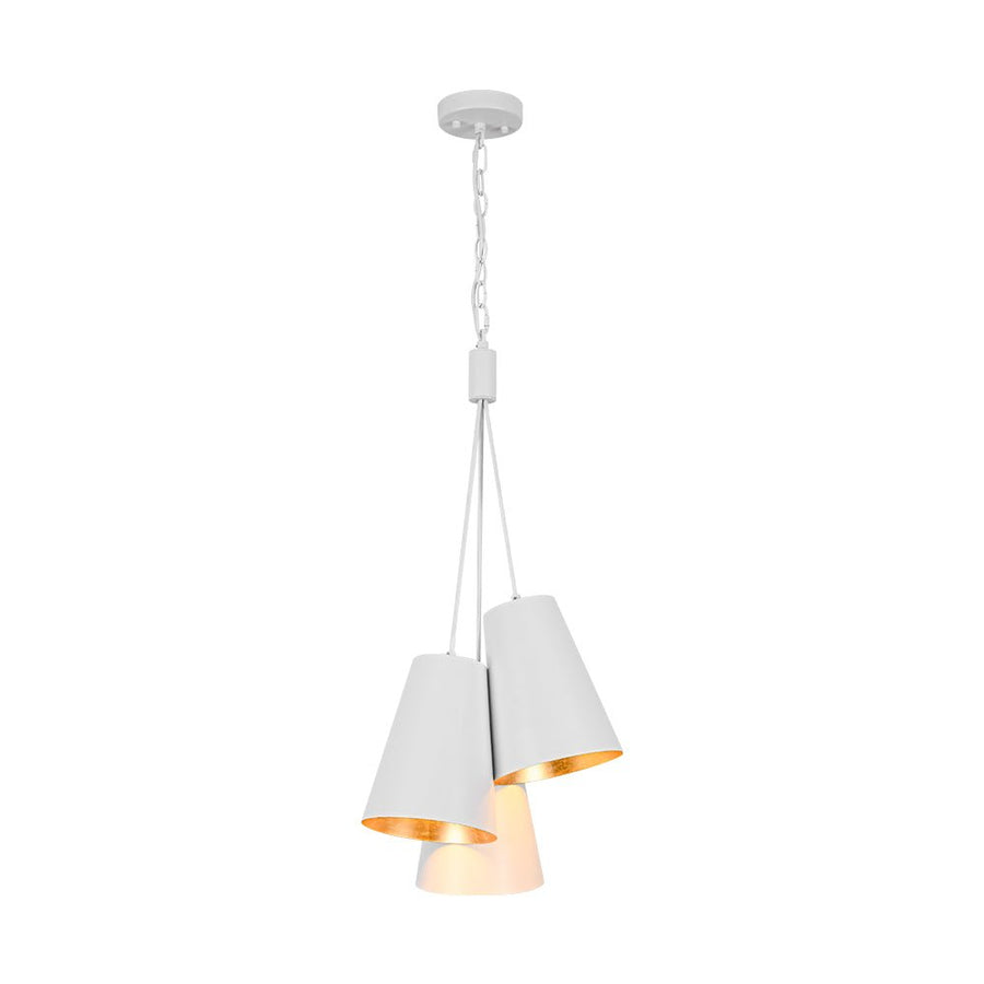 LightFixturesUSA - Modern 3 - Light Cluster Metal Conical Shade Chandelier - Chandelier - Black - 