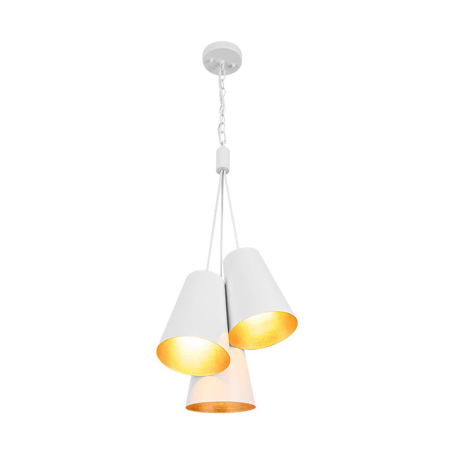 LightFixturesUSA - Modern 3 - Light Cluster Metal Conical Shade Chandelier - Chandelier - Black - 