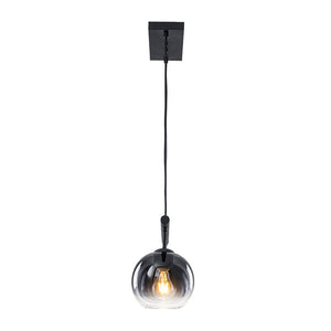 LightFixturesUSA - Modern 3 - Light Gradual Smoked Glass Globe Island Chandelier - Chandelier - Black - 