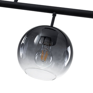 LightFixturesUSA - Modern 3 - Light Gradual Smoked Glass Globe Island Chandelier - Chandelier - Black - 