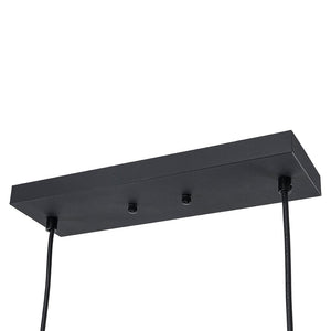 LightFixturesUSA - Modern 3 - Light Gradual Smoked Glass Globe Island Chandelier - Chandelier - Black - 