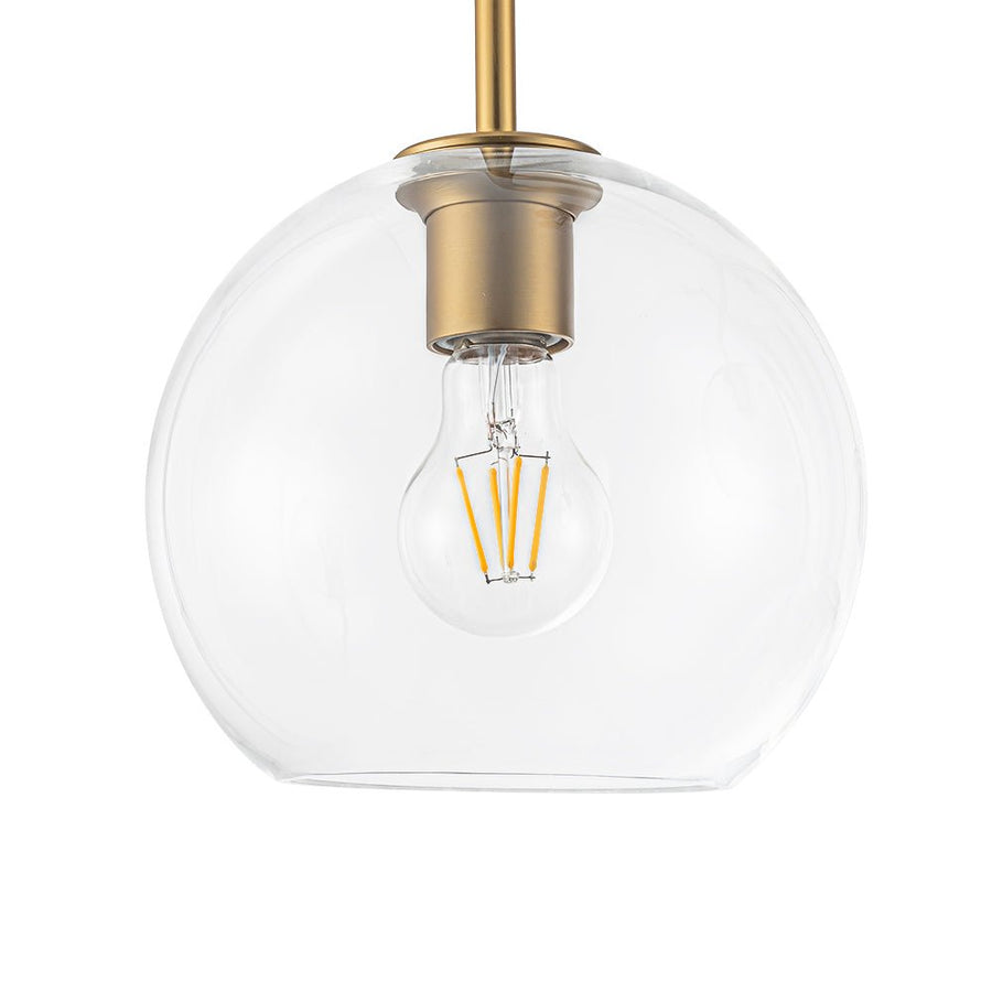 LightFixturesUSA - Modern 4 - Light Clear Glass Bubble Hanging Sputnik Chandelier - Chandelier - Brass - 