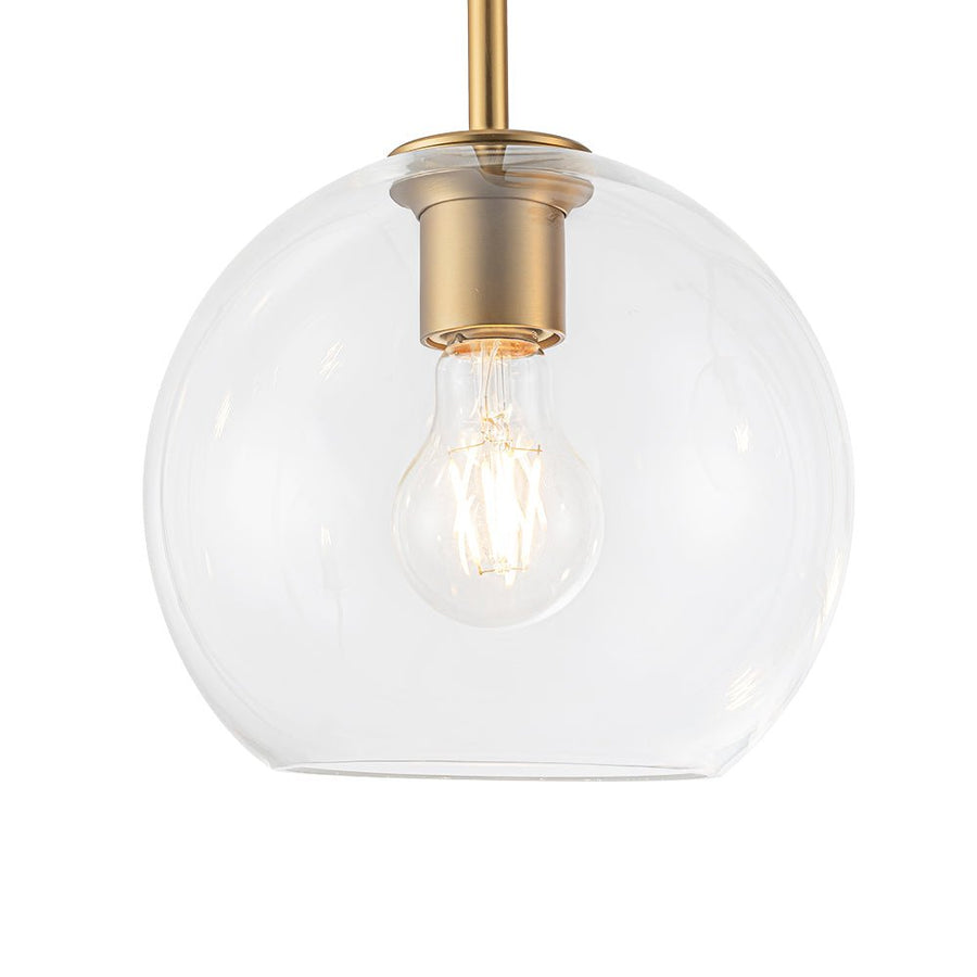 LightFixturesUSA - Modern 4 - Light Clear Glass Bubble Hanging Sputnik Chandelier - Chandelier - Brass - 